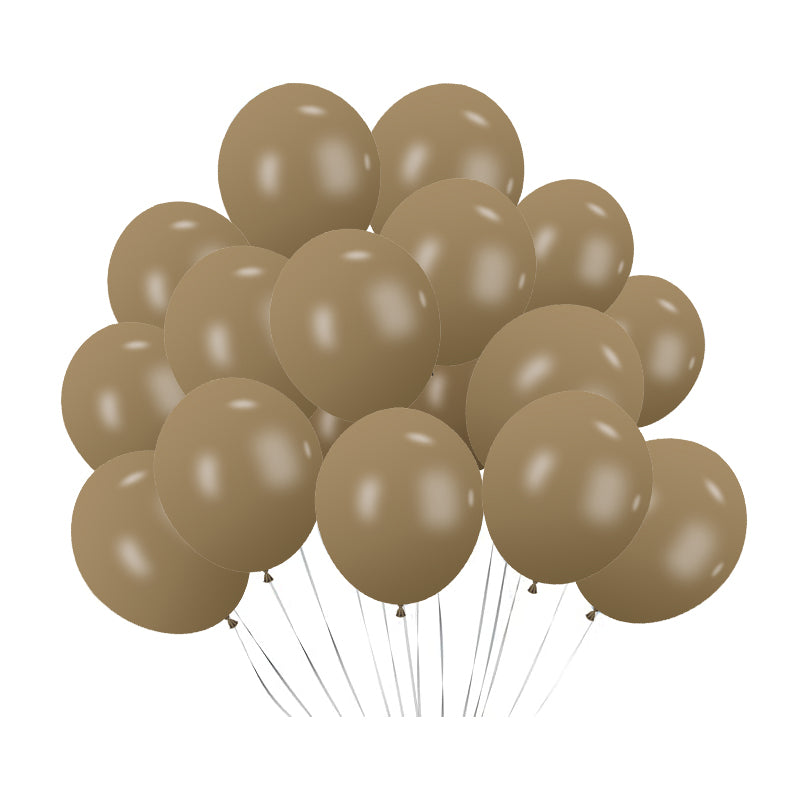 100 Pc Retro Light Coffee Latex, Air or Water Balloons 5"