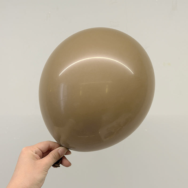 100 Pc Retro Light Coffee Latex, Air or Water Balloons 5"