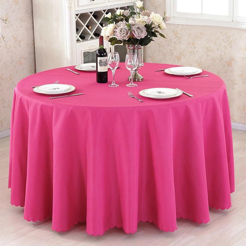 Polyester Round Tablecloth 133" Rose Red