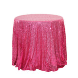 Sequin Round Tablecloth 132" Rose Red