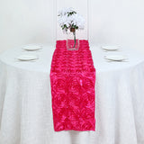 Rosette Satin Table Runner 14" x 108" Mulberry