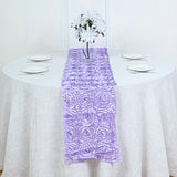 Rosette Satin Table Runner 14" x 108" Light Purple