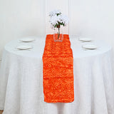 Rosette Satin Table Runner 14" x 108" Orange