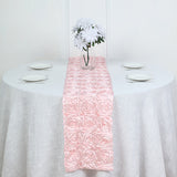 Rosette Satin Table Runner 14" x 108" Light Pink