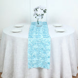 Rosette Satin Table Runner 14" x 108" Blue