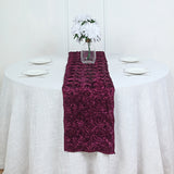 Rosette Satin Table Runner 14" x 108" Wine Purple