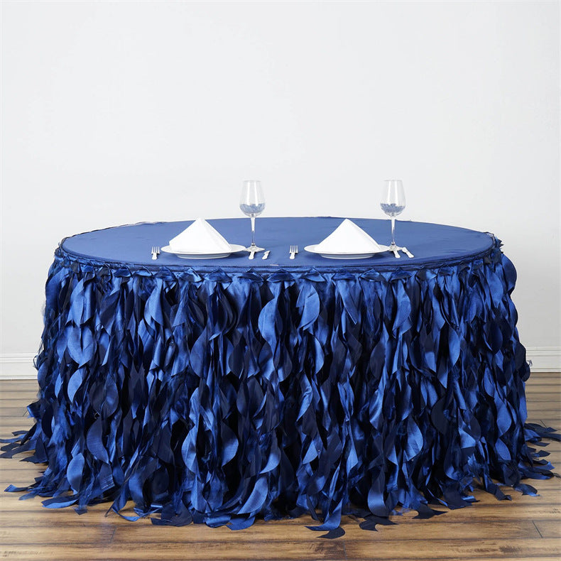 Curly Willow 14ft Table Skirt Royal Blue