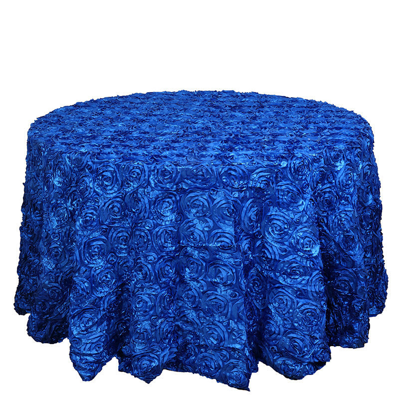 Satin Round Tablecloth 130" Royal Blue