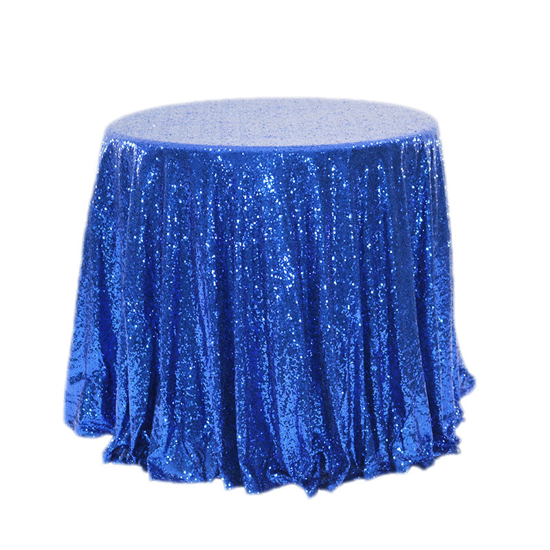 Sequin Round Tablecloth 132" Royal Blue
