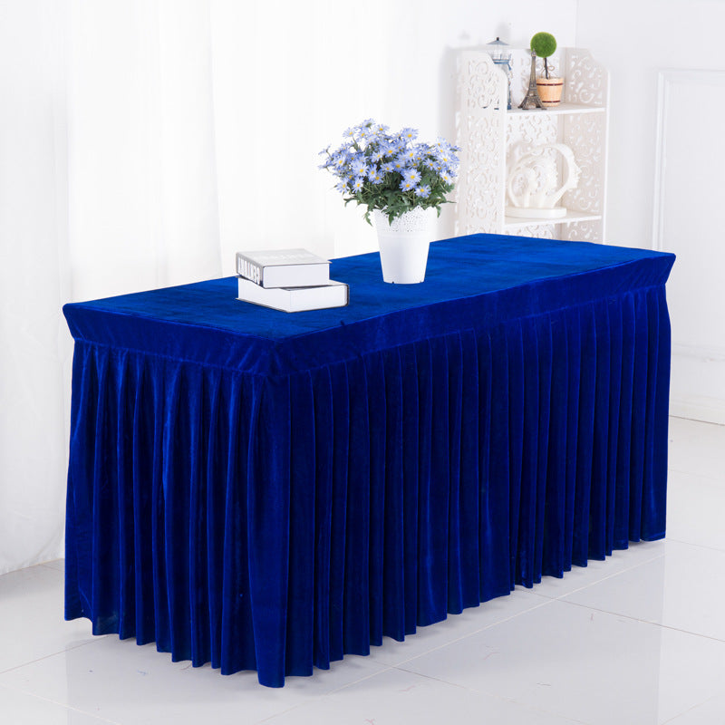 Velvet Rectangular Table Skirt 62"x23"x29" Royal Blue