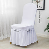 Ruffled Pleated Skirt Polyester Chair Cover  Golden