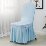 Ruffled Pleated Skirt Polyester Chair Cover  Golden
