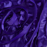 Satin Rectangle Tablecloth Grandiose 3D Rosette Table Cover 132"x90"