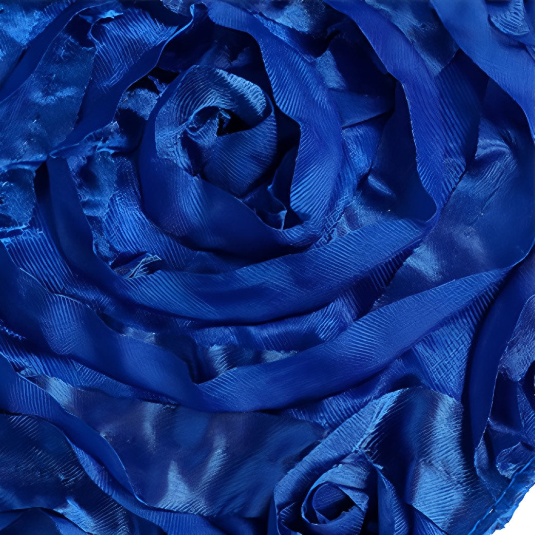 Satin Rectangle Tablecloth Grandiose 3D Rosette Table Cover 132"x90"