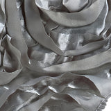 Satin Rectangle Tablecloth Grandiose 3D Rosette Table Cover 132"x90"