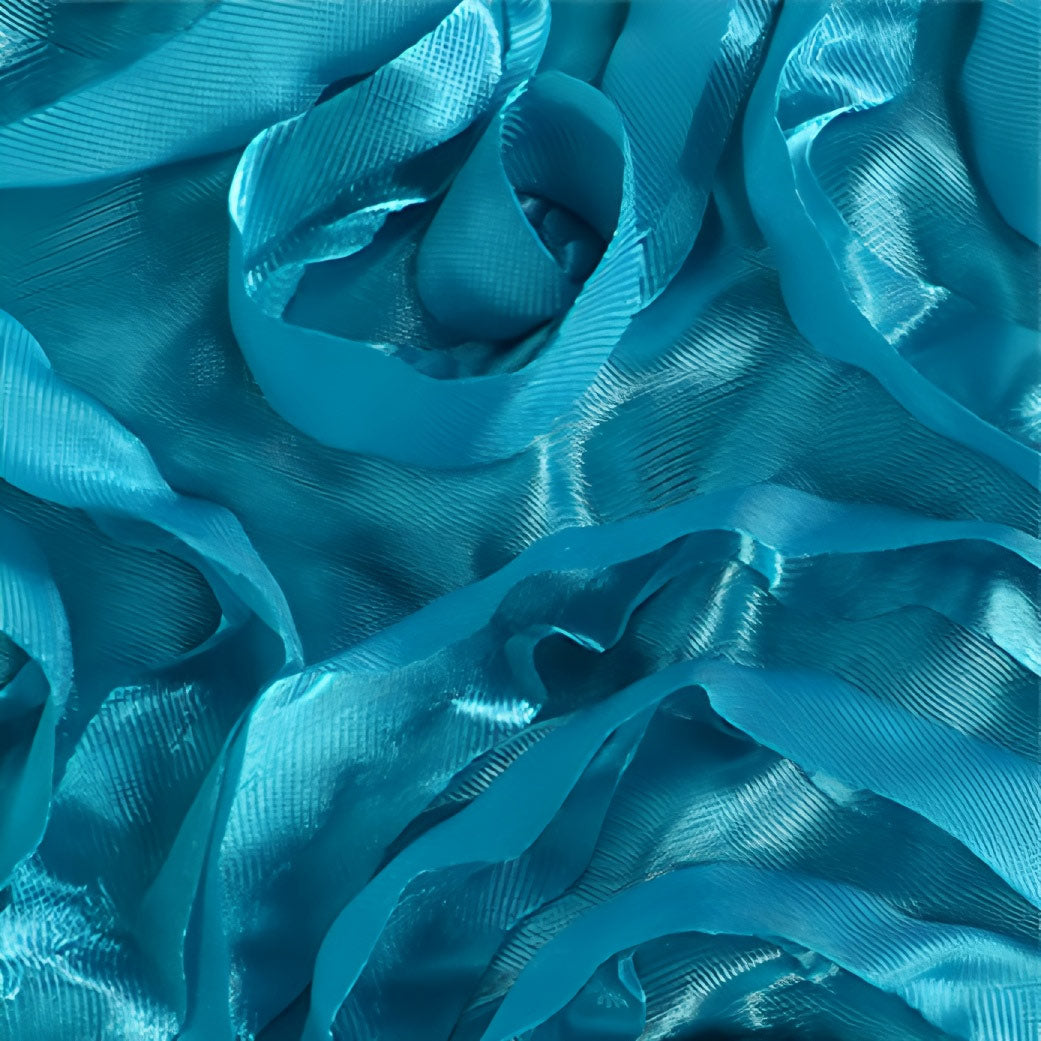 Satin Rectangle Tablecloth Grandiose 3D Rosette Table Cover 132"x90"