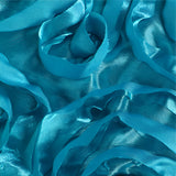 Satin Rectangle Tablecloth Grandiose 3D Rosette Table Cover 132"x90"