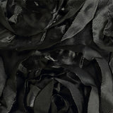 Satin Rectangle Tablecloth Grandiose 3D Rosette Table Cover 132"x90"