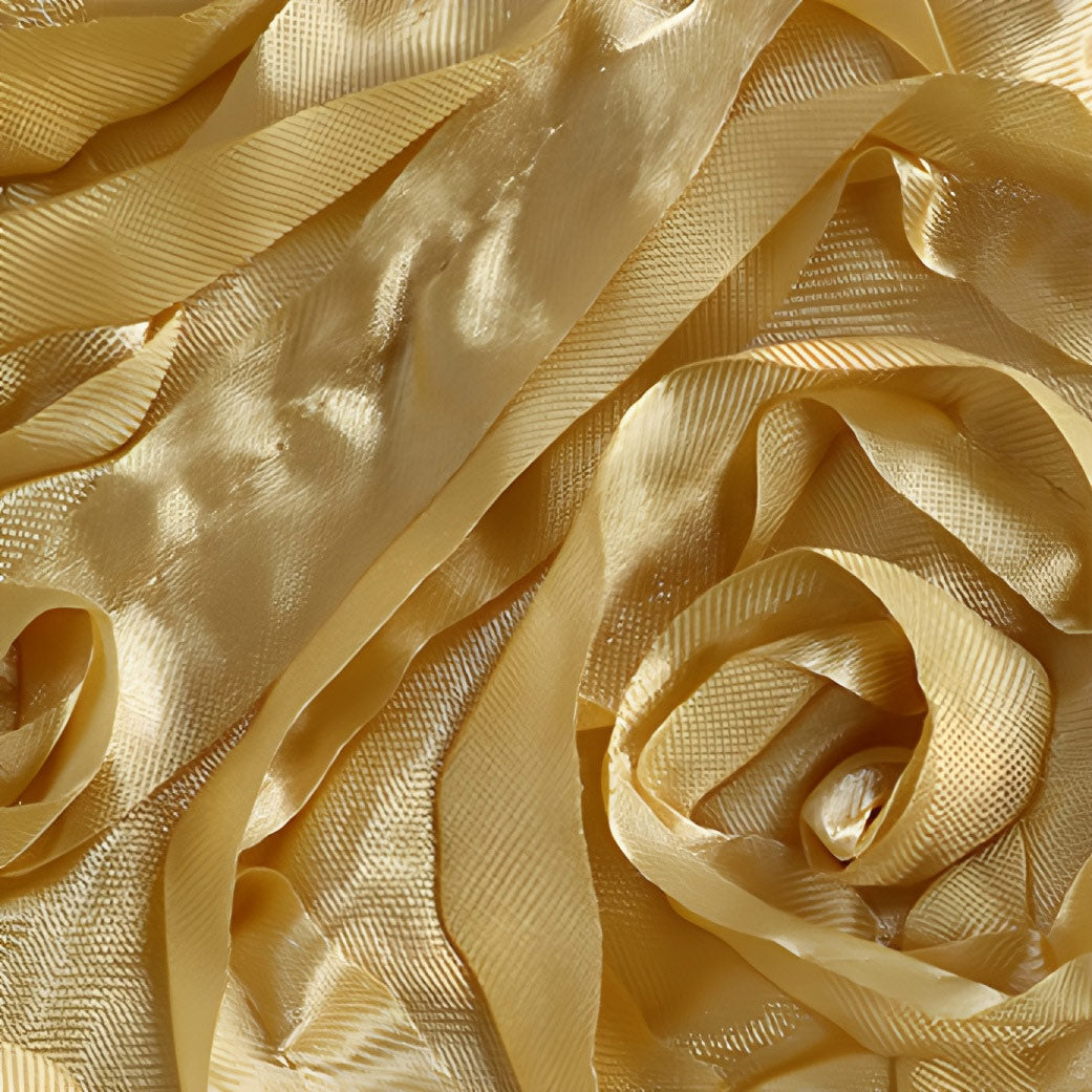 Satin Rectangle Tablecloth Grandiose 3D Rosette Table Cover 132"x90"