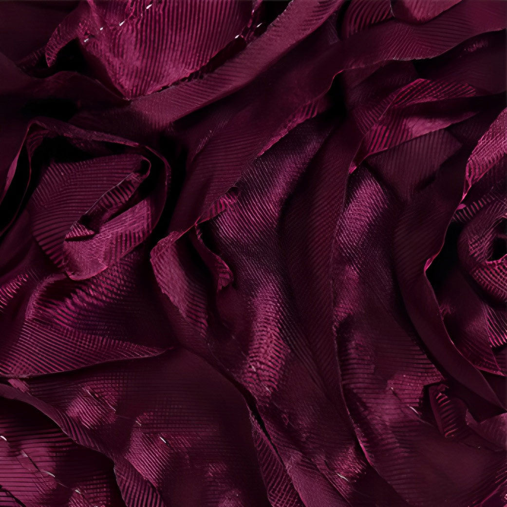 Satin Rectangle Tablecloth Grandiose 3D Rosette Table Cover 132"x90"