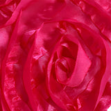 Satin Rectangle Tablecloth Grandiose 3D Rosette Table Cover 132"x90"