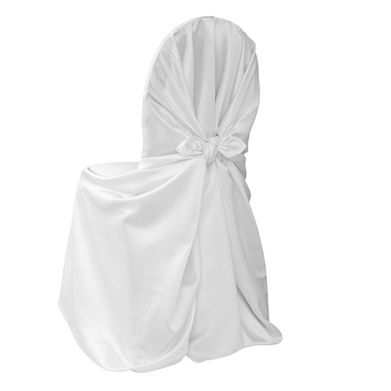 Satin Self-Tie Universal Chair Cover 44"x56" White