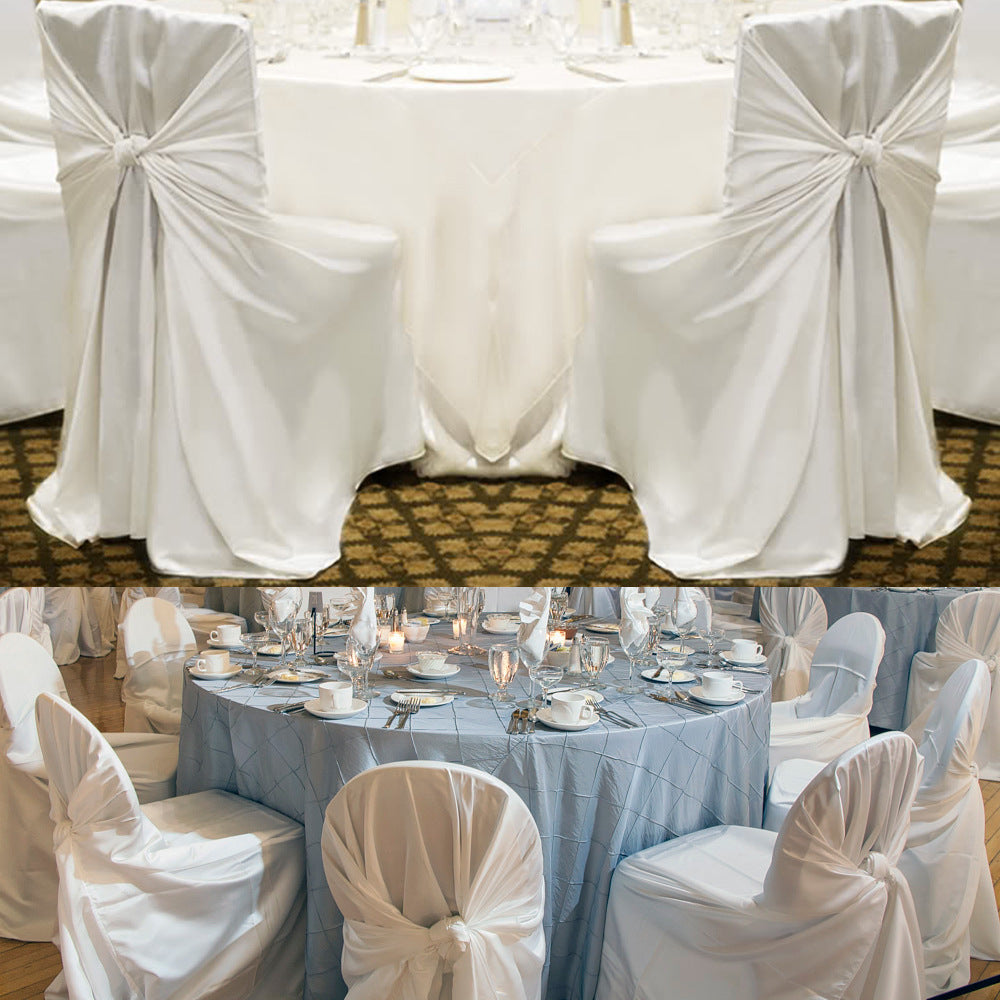 Satin Self-Tie Universal Chair Cover 44"x56" Champagne