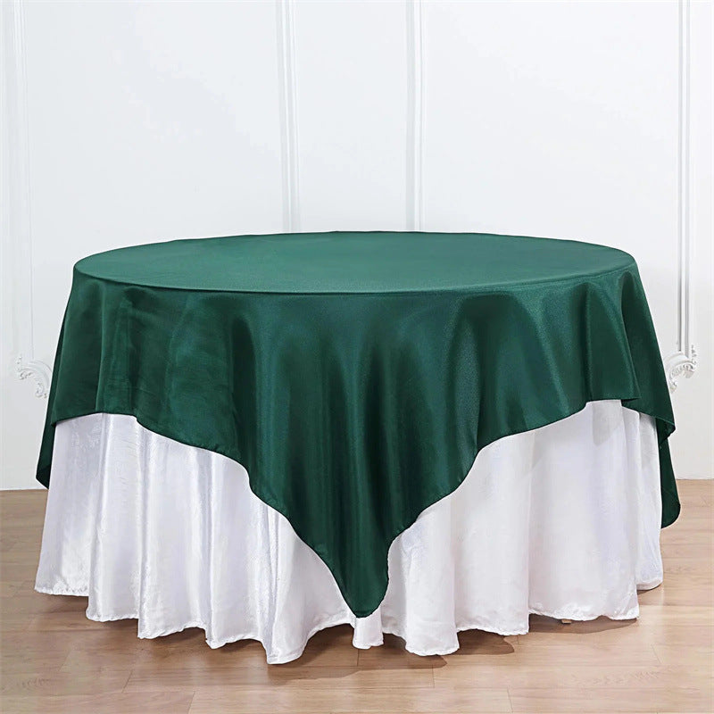 Satin Table Overlay 60"x60" Dark Green