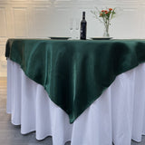 Satin Table Overlay 60"x60" Dark Green
