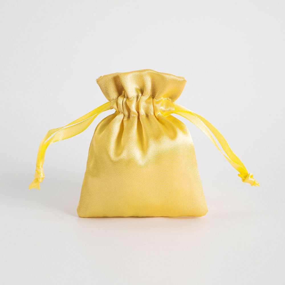 12 Pc Satin Drawstring Wedding Party Favor Bags Gold