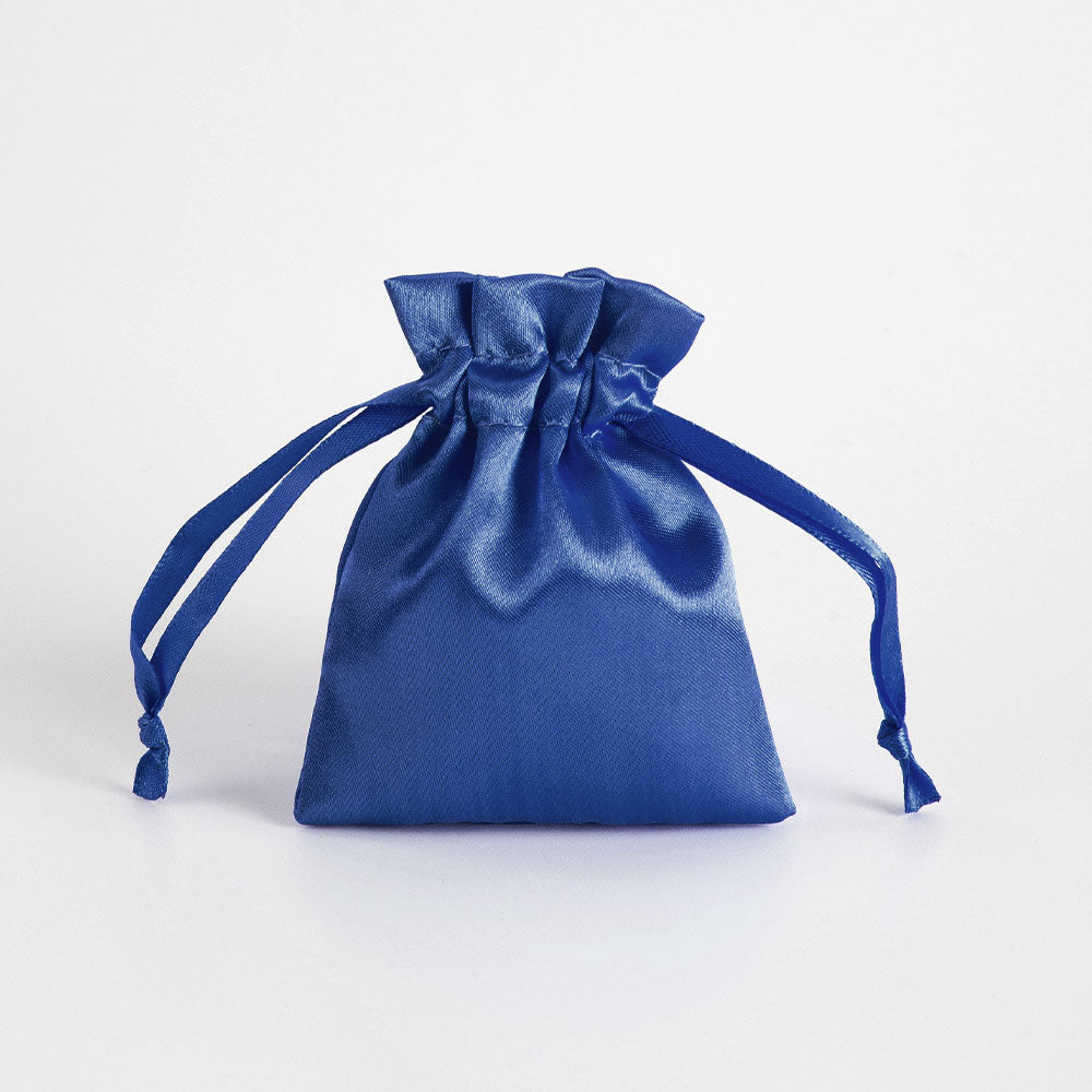 12 Pc Satin Drawstring Wedding Party Favor Bags Navy Blue