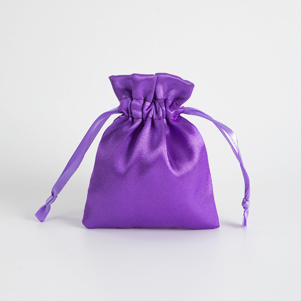 12 Pc Satin Drawstring Wedding Party Favor Bags Dark Purple