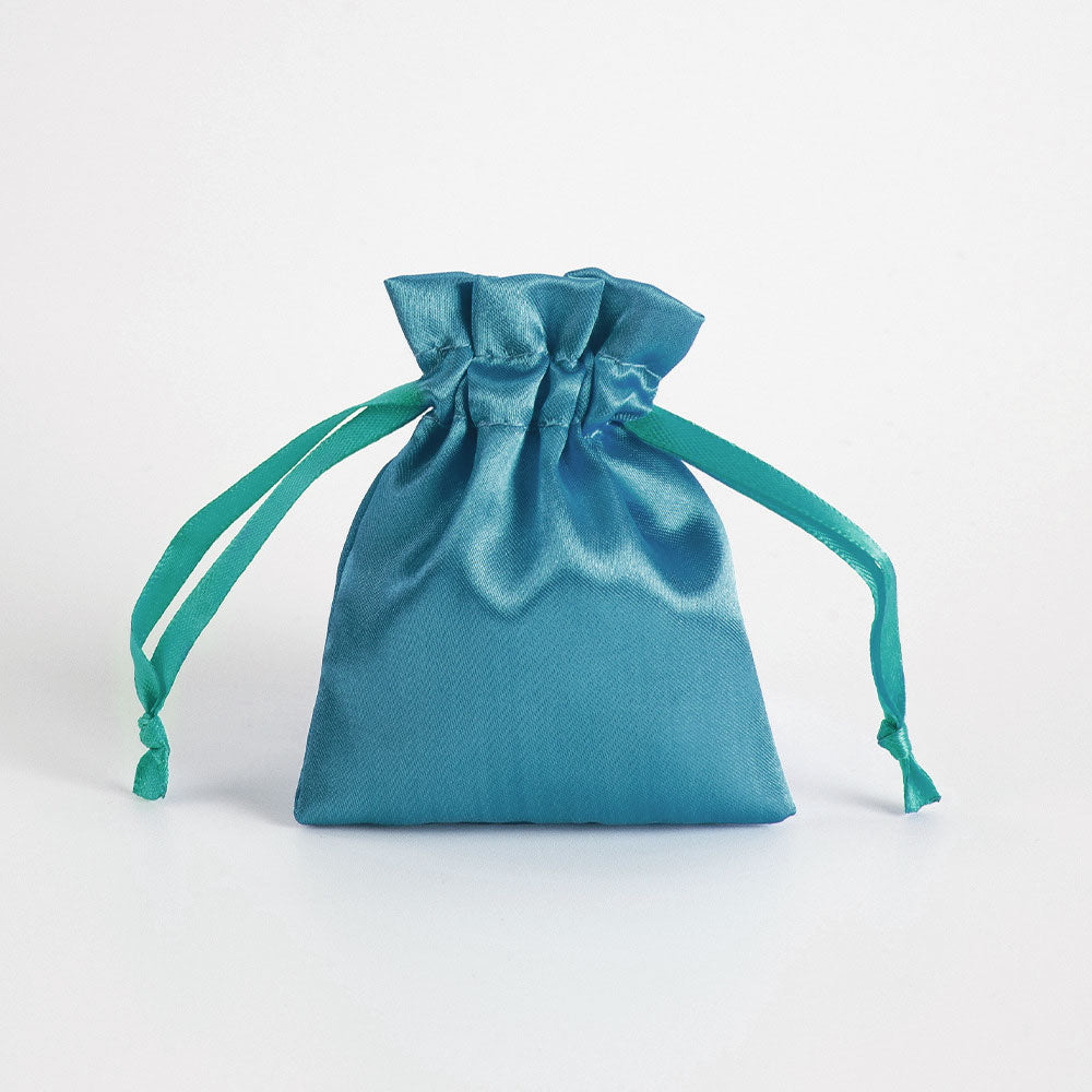 12 Pc Satin Drawstring Wedding Party Favor Bags Dark Green