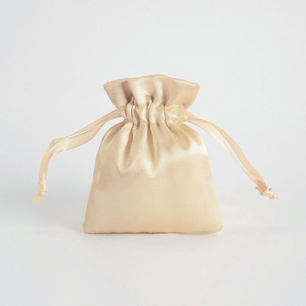 12 Pc Satin Drawstring Wedding Party Favor Bags Champagne Gold