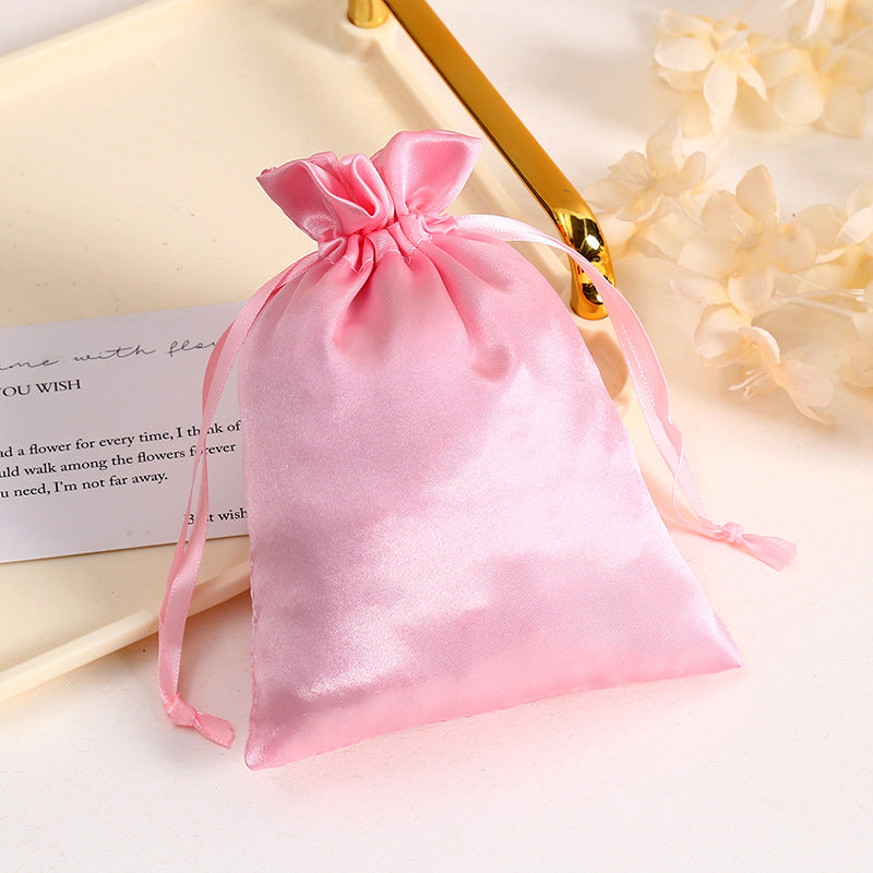 12 Pc Satin Drawstring Wedding Party Favor Bags Pink