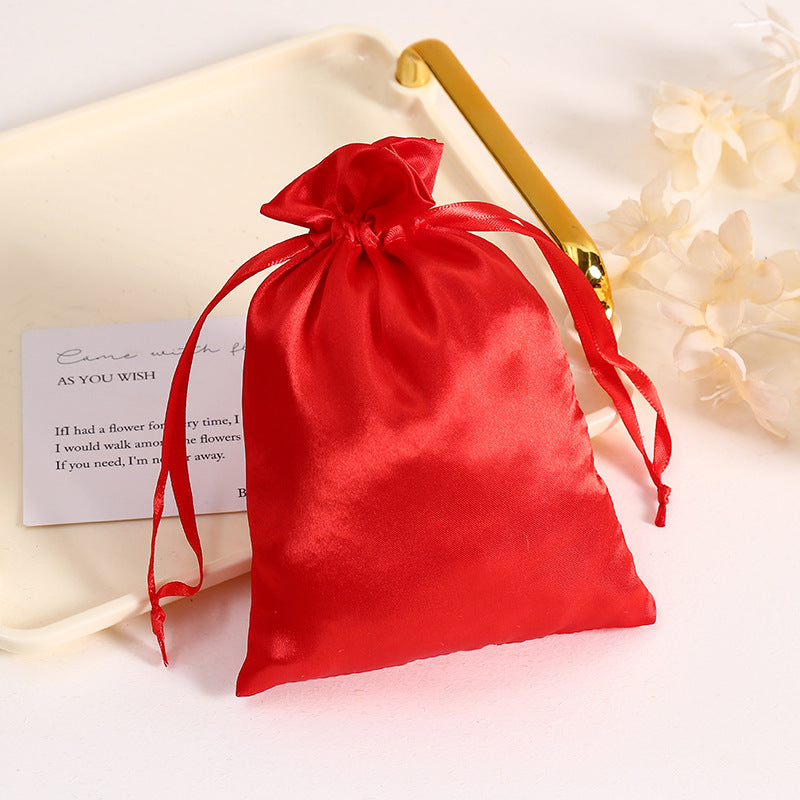 12 Pc Satin Drawstring Wedding Party Favor Bags Red
