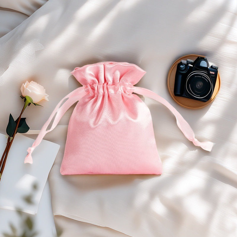 12 Pc Satin Drawstring Wedding Party Favor Bags Pink