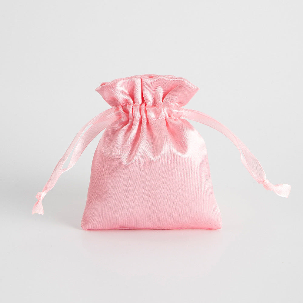 12 Pc Satin Drawstring Wedding Party Favor Bags Pink