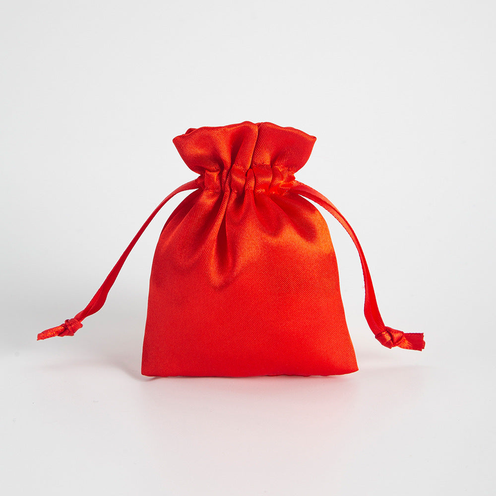 12 Pc Satin Drawstring Wedding Party Favor Bags Red