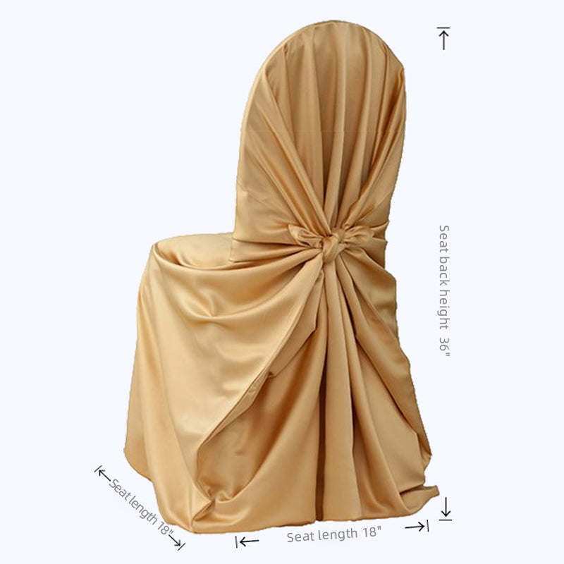 Satin Self-Tie Universal Chair Cover 44"x56" Champagne