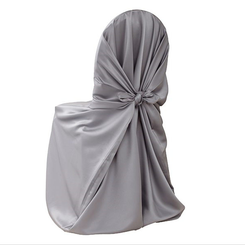 Satin Self-Tie Universal Chair Cover 44"x56" Grey