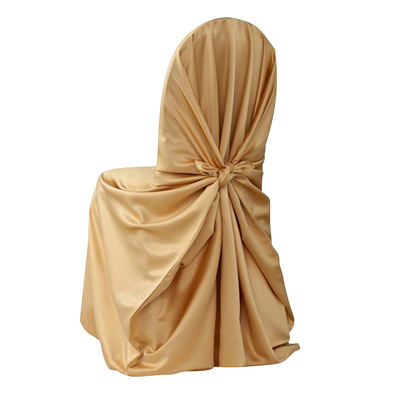 Satin Self-Tie Universal Chair Cover 44"x56" Champagne