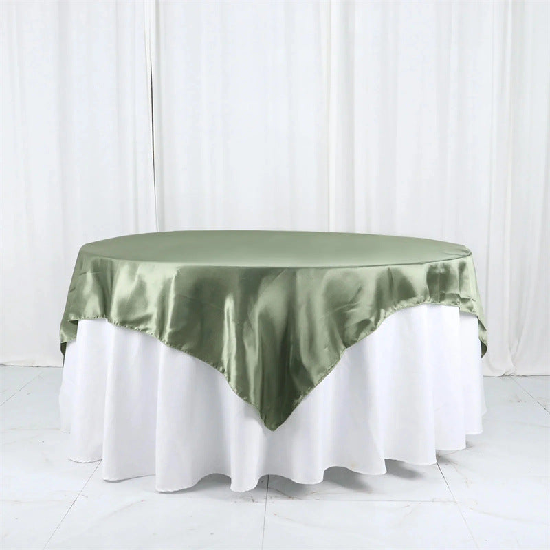 Satin Table Overlay 72"x72" Army Green