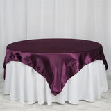 Satin Table Overlay 72"x72" Dark Purple