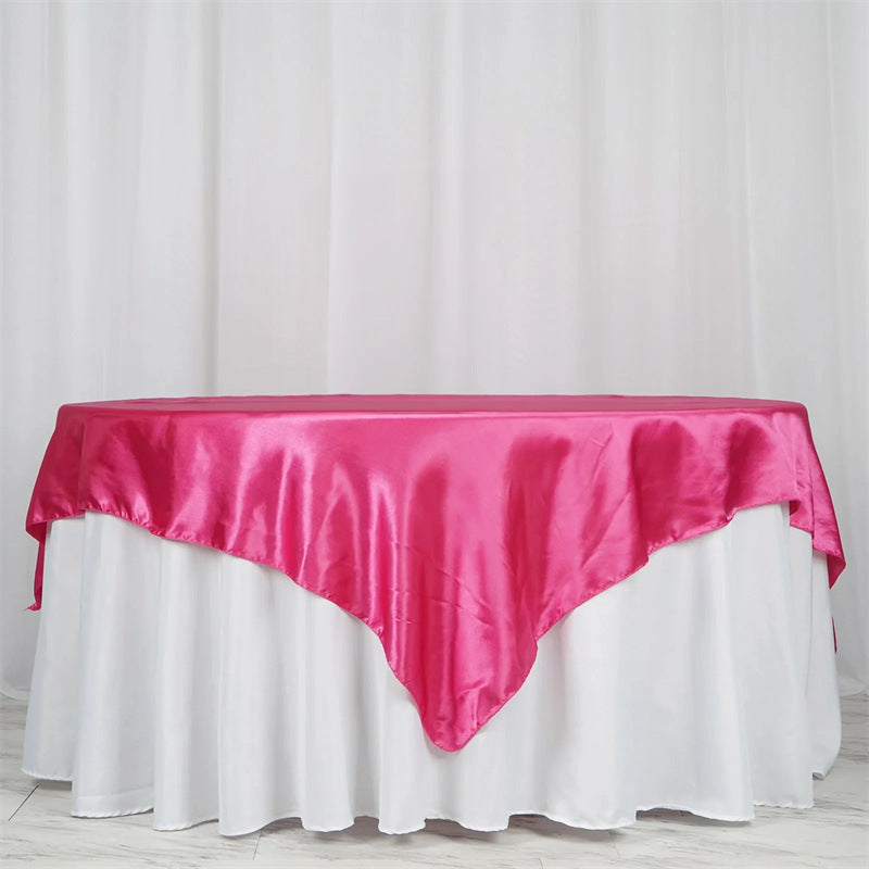 Satin Table Overlay 72"x72" Rose Red