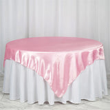 Satin Table Overlay 72"x72" Pink