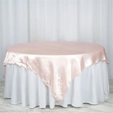 Satin Table Overlay 72"x72" Light Pink