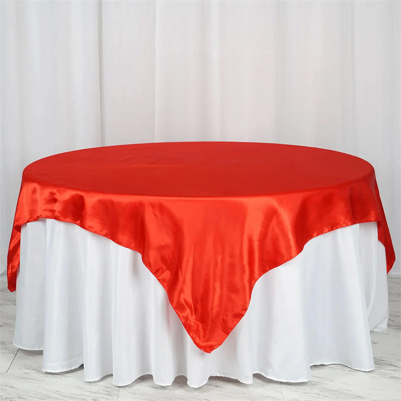 Satin Table Overlay 72"x72" Red