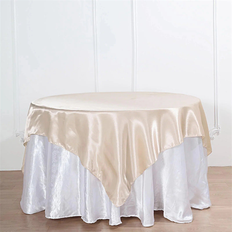 Satin Table Overlay 72"x72" Beige