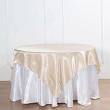 Satin Table Overlay 72"x72" Beige